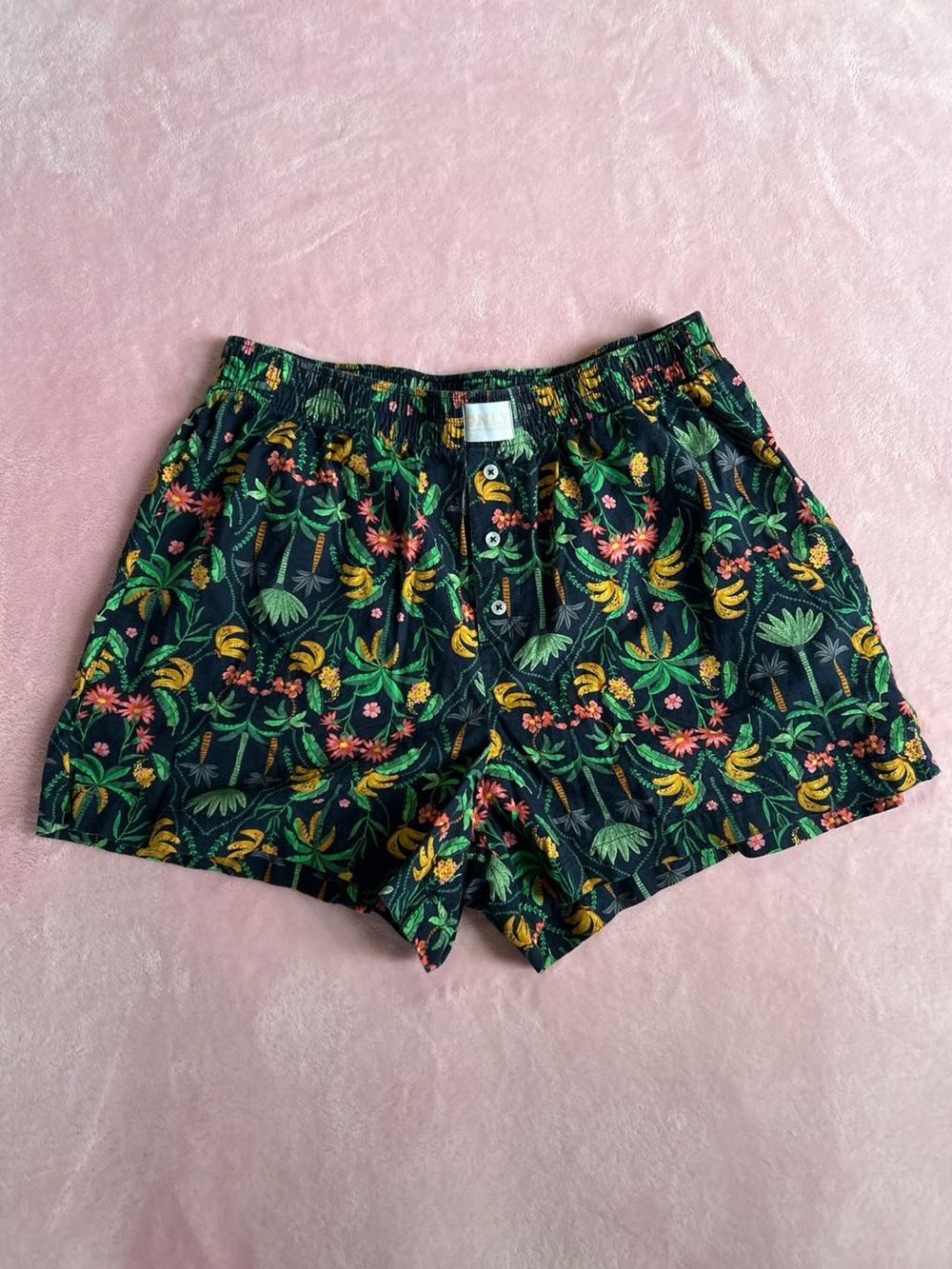 Old Navy Black Tropical Print Pajama Shorts
